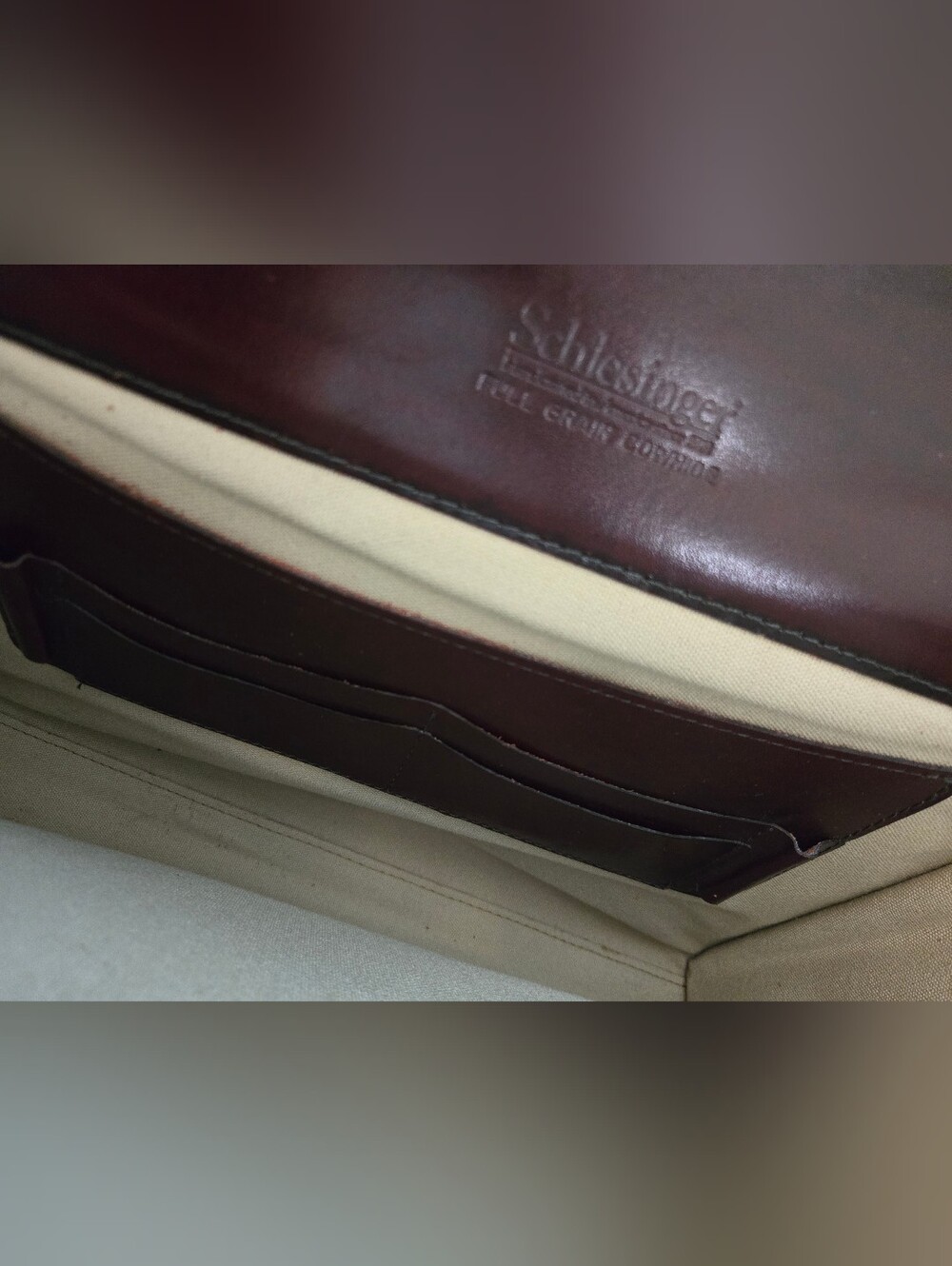 Vintage Schlesinger Oxblood Leather Briefcase - Picture 10 of 16